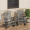 GarveeLife Poly Lumber Rocking Chair Outdoor Set of 2- HDPE High Back Porch by GarveeLife
