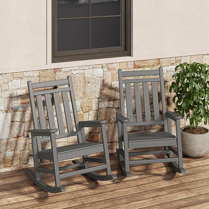 HDPE Rocking Chair Outdoor Set of 2 by Garvee
