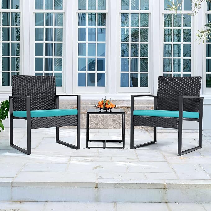 Flamaker Patio Set Outdoor Wicker Furniture, Modern Bistro Set - Image 5