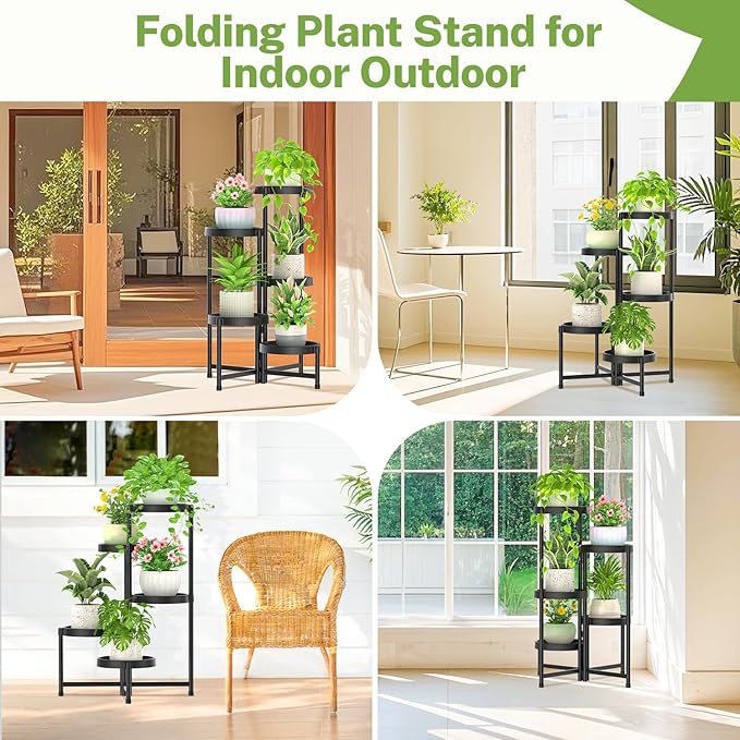 iDavosic.ly 5 Tier Folding Plant Stand Indoor Outdoor - Image 6