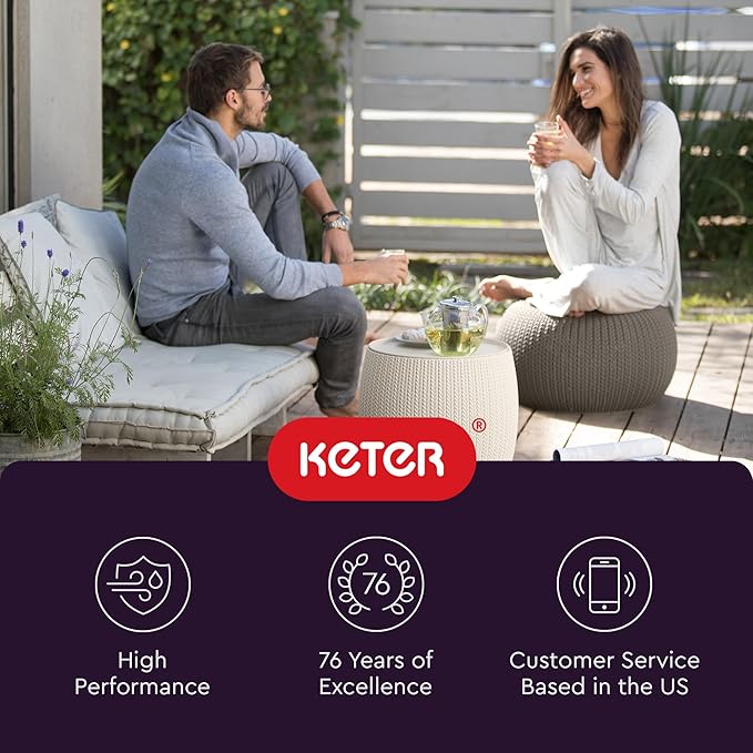 KETER Urban Knit Pouf Ottoman Set of 2 - Image 10