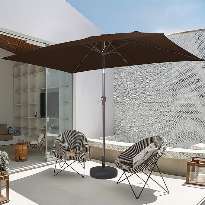 JEAREY 6.5x10 ft Rectangular Patio Umbrellas Rectangle Outdoor Umbrella - Image 8