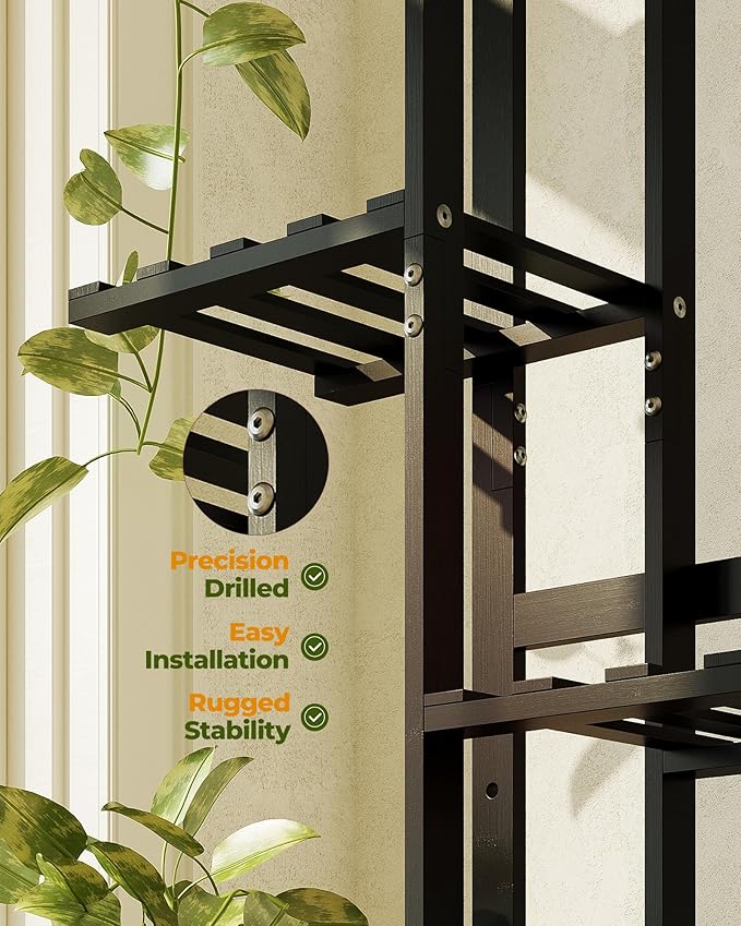 Bamworld Bamboo Plant Stand Indoor 6 Tiered Plant Shelf Outdoor Corner Plant - Image 5