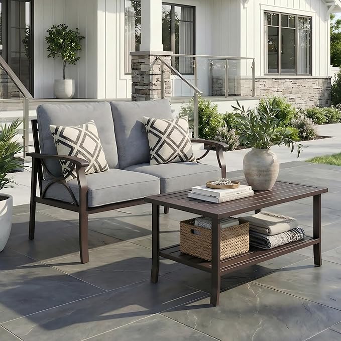 RoyalCraft 2-Pieces Outdoor Patio Furniture Set, Outdoor Metal Sectional - Image 7
