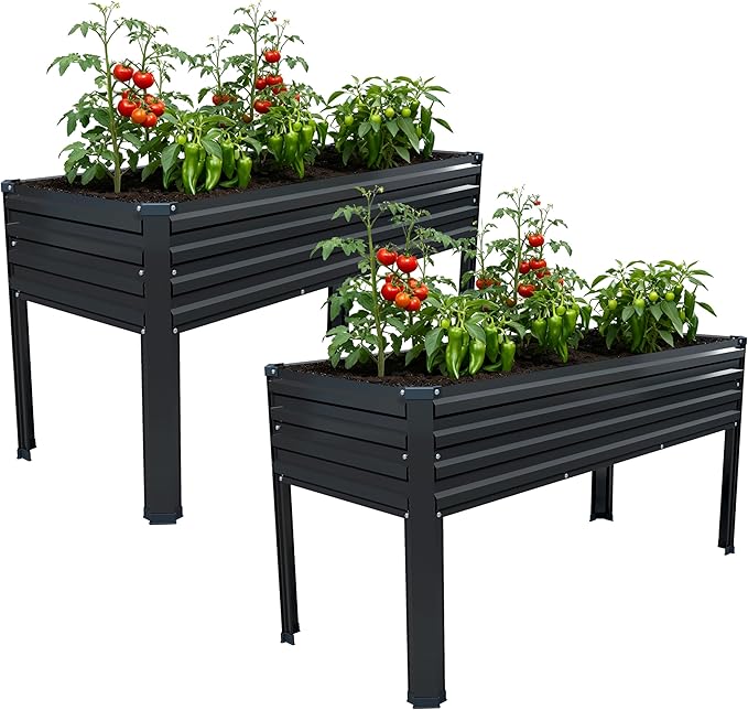 MGNO 2PCS Galvanized Raised Garden Bed Outdoor by MGNO