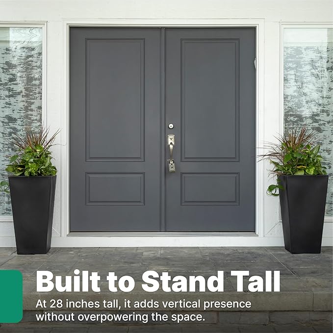 Step2 Tremont Tall Square Tapered Planter, Indoor/Outdoor Plants, Efficient - Image 4