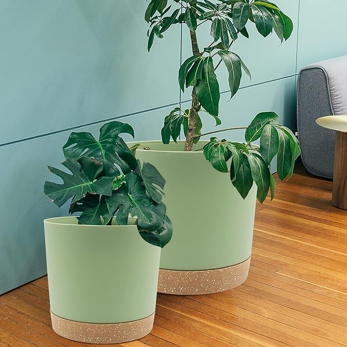 QCQHDU 12 inch Plant Pot, 2 Pack Planters - Image 5