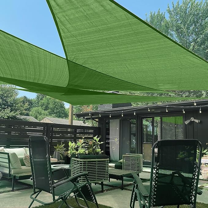 LOVE STORY Custom Size 12'x24'x26.8' Piquant Green Sun Shade Sail Right by LOVESTORY