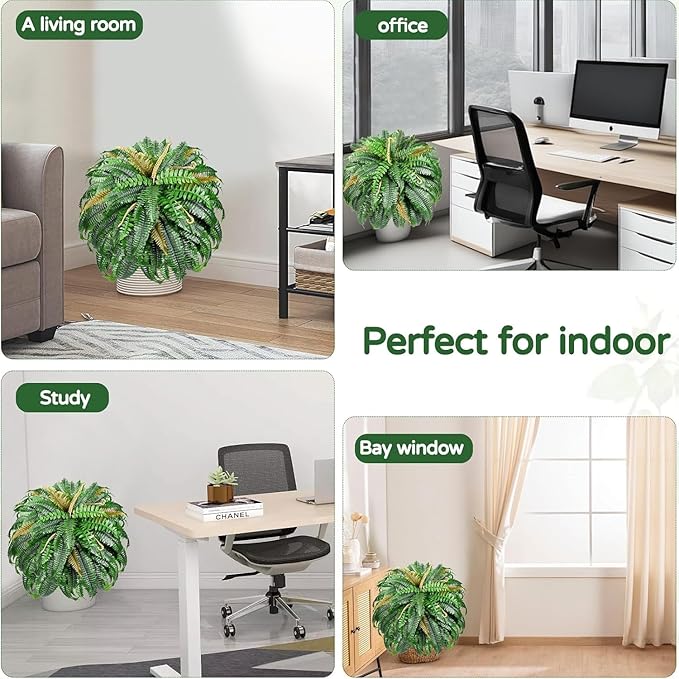 Set of 2 Large Autumn 88 Leaves Artificial Ferns - Image 4