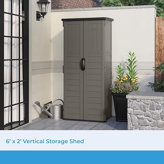 Suncast 22 Cubic Ft. Vertical Resin Outdoor Storage Shed - Image 2