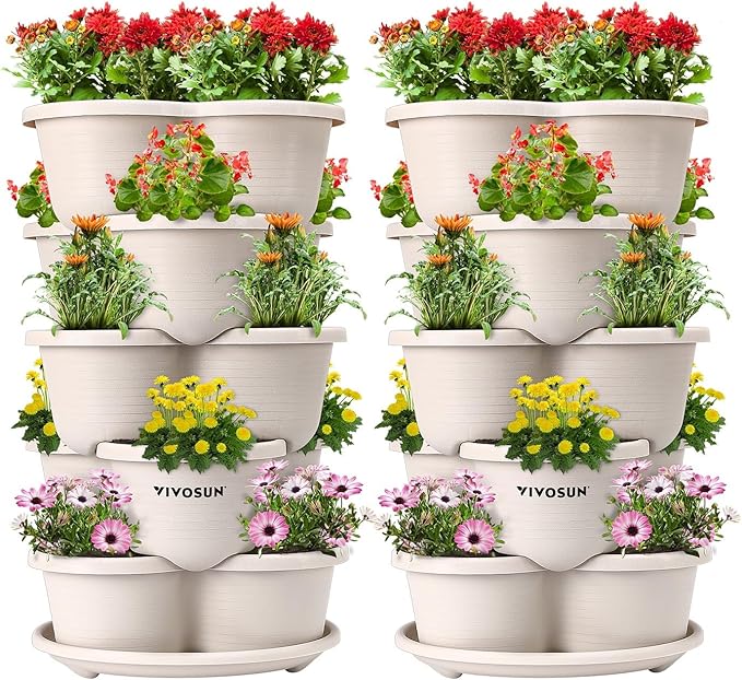VIVOSUN 2-Pack 5 Tier Vertical Gardening Stackable Planter by VIVOSUN