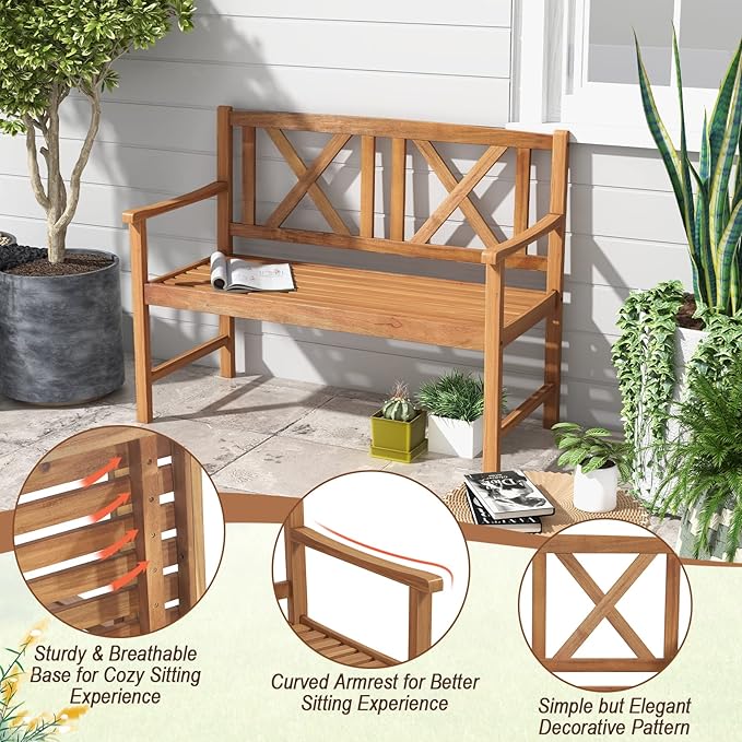 Giantex Patio Garden Bench Loveseat - Image 6