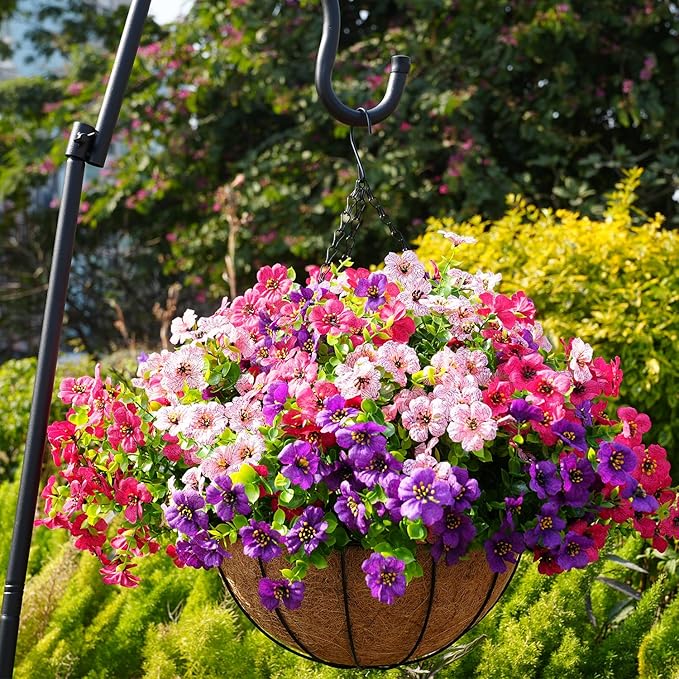 Artificial Flowers for Outdoor, UV Resistant Fake Silk Flowers, Realistic Faux - Image 4