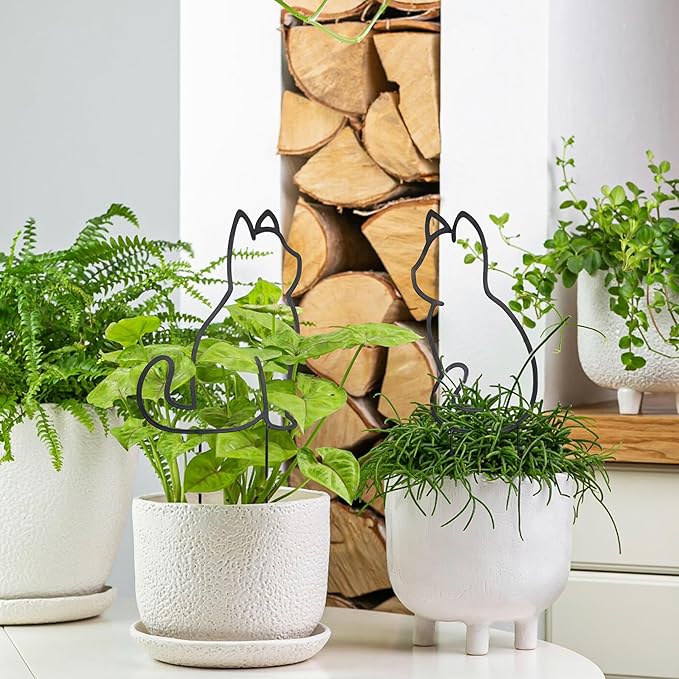 Cat-Shaped Small Trellis for Potted Plants, 13 inches Hoya Trellis 2 Pack - Image 2
