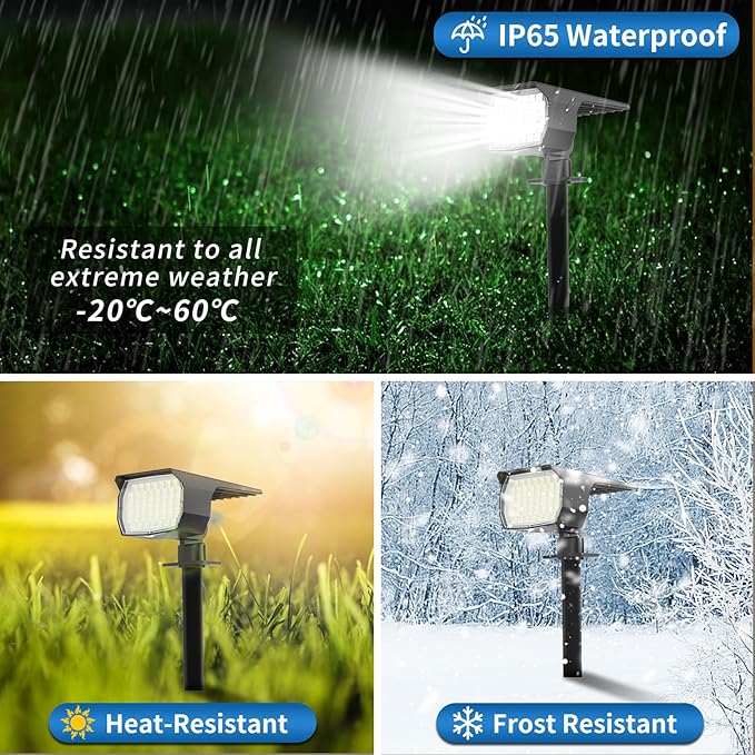 Solar Spot Lights Outdoor Waterproof IP65, 12 Pack Landscape Spotlights - Image 4