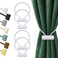 Hion Magnetic Curtain Tiebacks White 4 Pack, Curtain Tiebacks Buckles Holdbacks by Hion