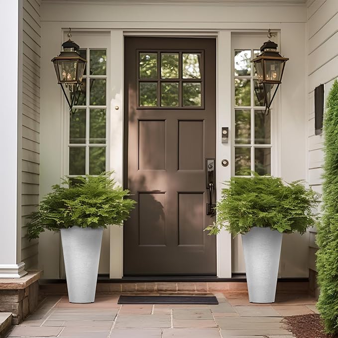 Kante Tall Round Planter Set of 2, 18 Inch Tall Decorative Planter Pots - Image 6