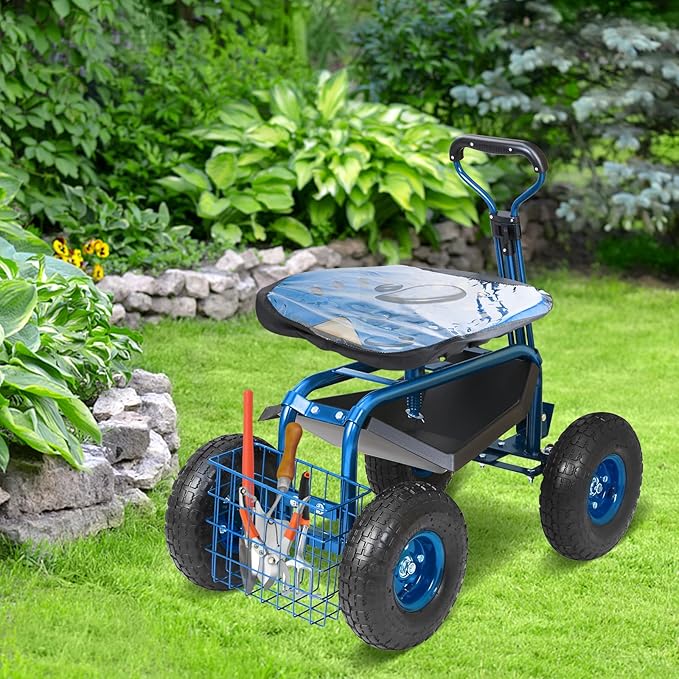 VEVOR Garden Cart Rolling Workseat - Image 7
