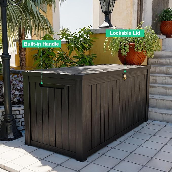 200 Gallon Outdoor Deck Box, Lockable Waterproof Outdoor Storage Boxes - Image 7