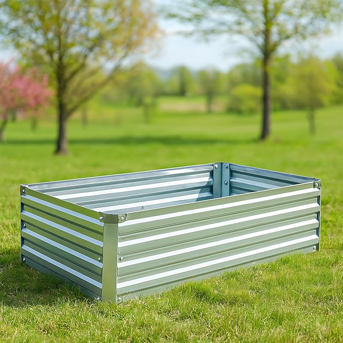2 Pack 4x2x1FT Galvanized Raised Garden Beds Kit Outdoor Metal Gardening - Image 2