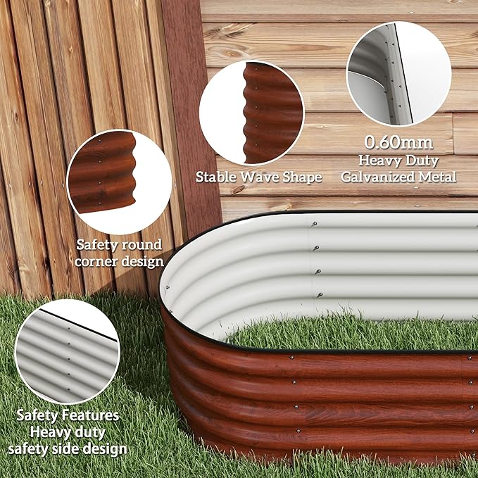 Outsunny 8' x 2' x 1.4' Galvanized Raised Garden Bed Kit, Outdoor Metal - Image 8
