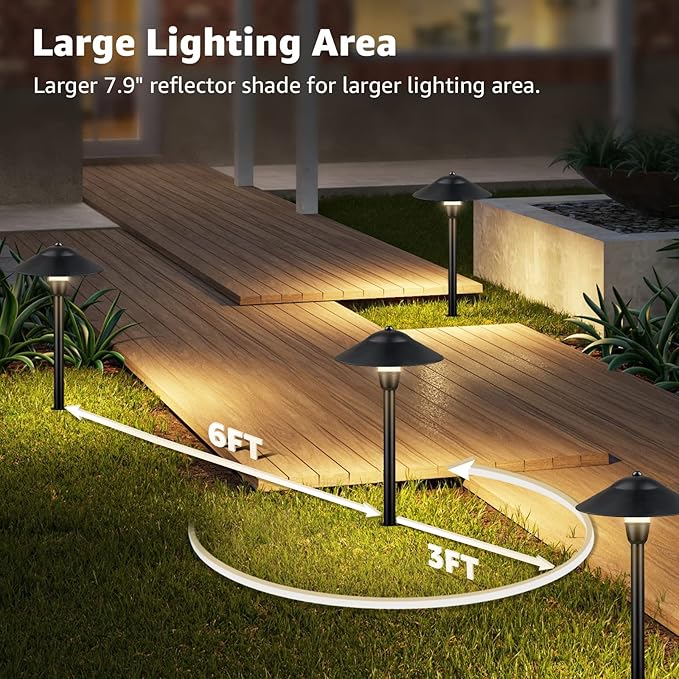 SUNVIE LED Low Voltage Landscape Lights 3W Cast-Aluminum Pathway Lights Low - Image 4