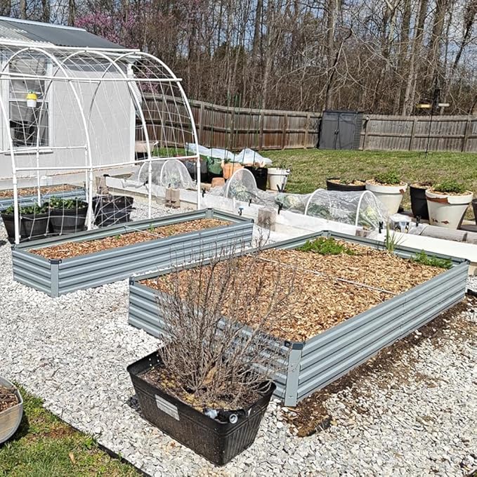8x4x1ft Galvanized Raised Garden Bed, Outdoor Planter Box Metal Patio Kit - Image 5