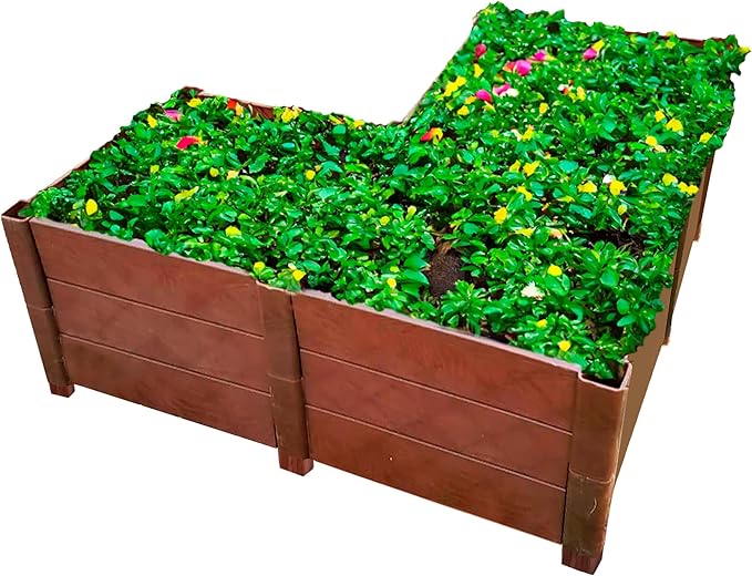 Dalen Modular Raised Bed Garden – Faux Wood – 8 Panel Starter Pack – Makes by Dalen