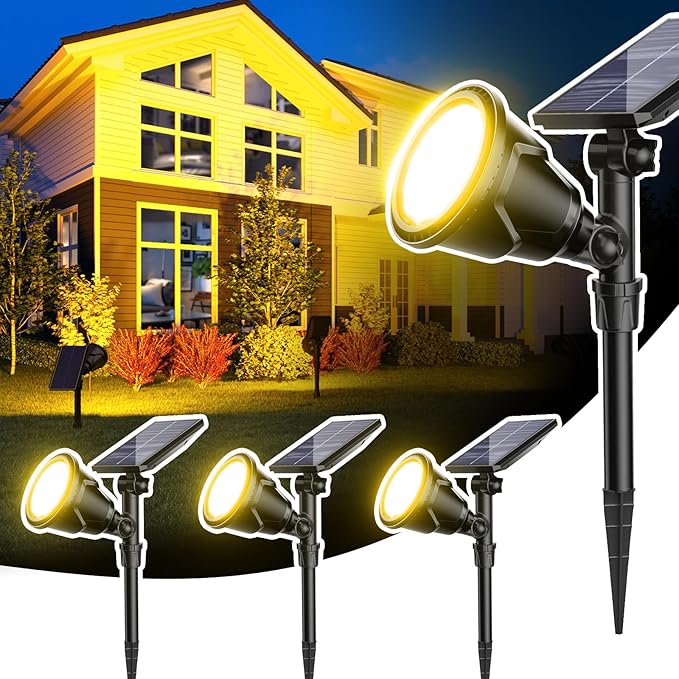 ROSHWEY Outdoor Solar Lights, 600LM Solar Garden Lights Waterproof Solar Spot by ROSHWEY