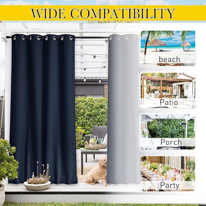 NICETOWN 2 Panels Outdoor Curtains - Image 5