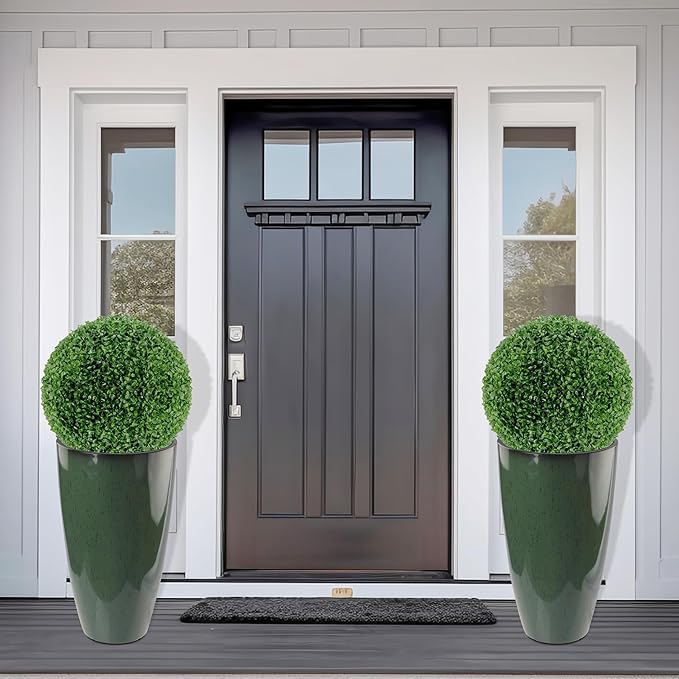 2 Packs 21 inch Tall Planter, Indoor Outdoor Round Planter - Image 4