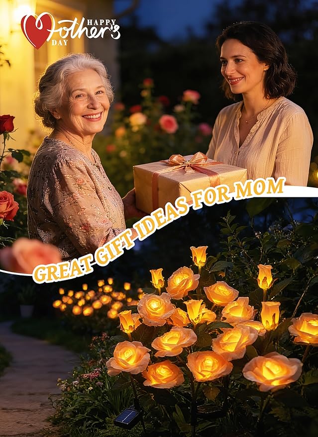Brightown Outdoor Solar Flower Lights, 4 Pack Solar Garden Light - Image 2