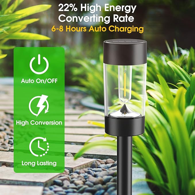 Solar Lights Outdoor, 12 Pack Waterproof Solar Landscape Lighting - Image 2
