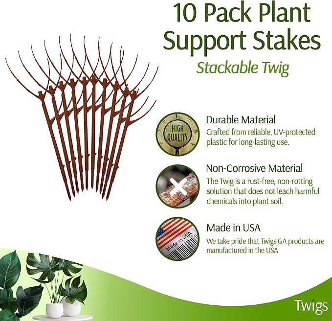 Stackable Plant Support Stakes, Indoor & Outdoor Houseplant Stem Support - Image 3