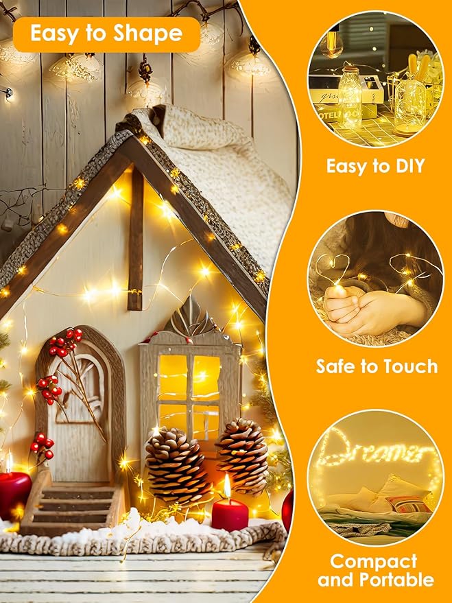 66Ft 200 LED Fairy Lights Plug in, Waterproof String Lights Outdoor & Indoor 8 - Image 5