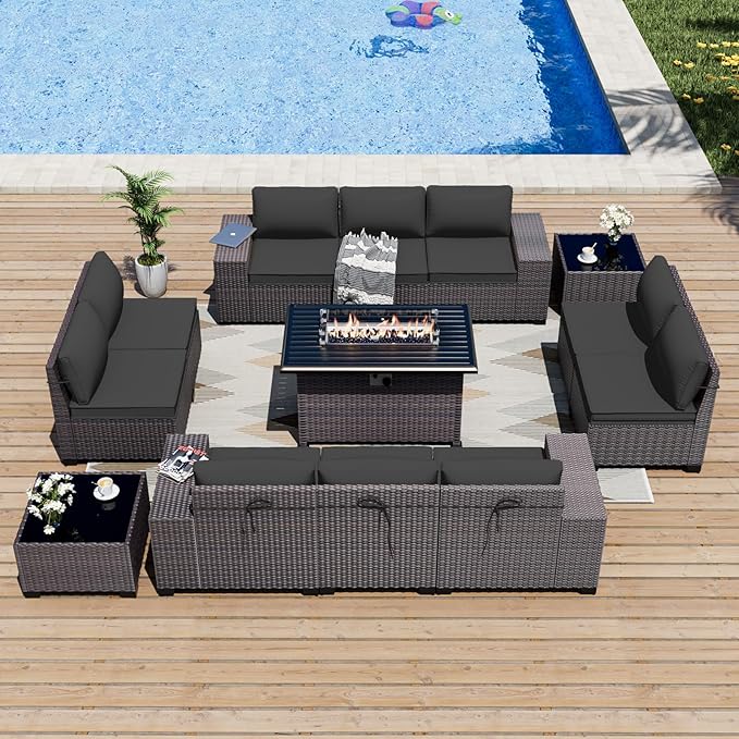 ALAULM 13 Pieces Outdoor Patio Furniture Set by ALAULM