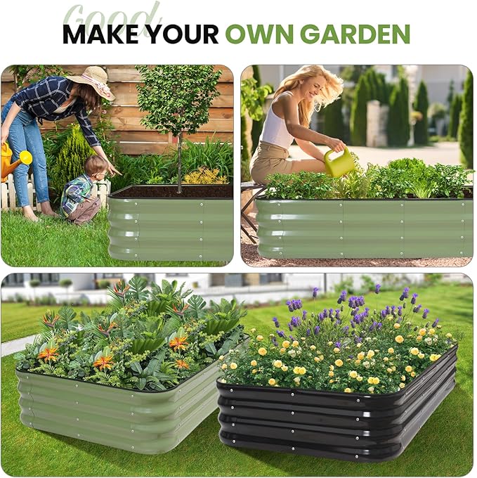 G GOOD GAIN 4-in-1 Adjustable Raised Garden Bed Kit | Galvanized Planter Boxes - Image 8
