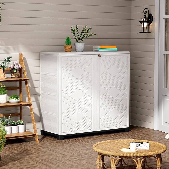 ZZM Indoor/Outdoor Storage Cabinet Waterproof, All Weather Outdoor Storage - Image 5