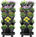 Umigy 2 Set 5 Tier Stackable Planters Vertical Garden Planters by Umigy