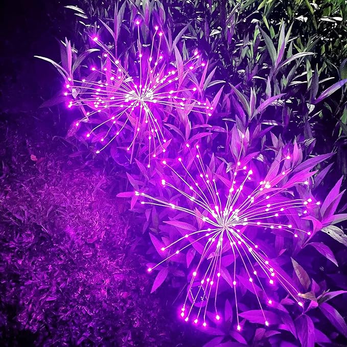 JJGoo Solar Firework Lights, 2 Pack 180 LEDs 2 Lighting Modes Solar Lights - Image 6