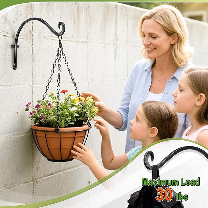 Qiang Ni Bird Feeder Hanger: 12-Inch Wall-Mounted Plant Bracket Outdoor - Image 2