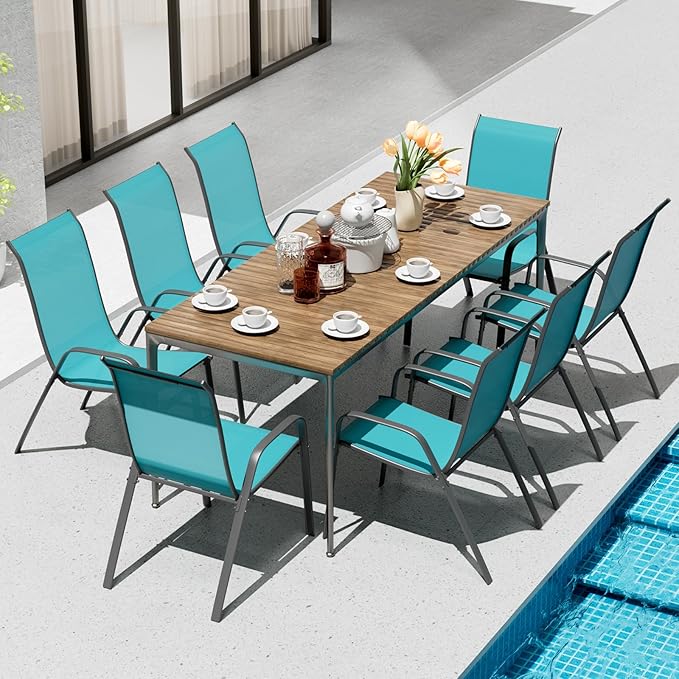 TLSUNNY Patio Chairs, Stackable Textilene Outdoor Dining Furniture - Image 2