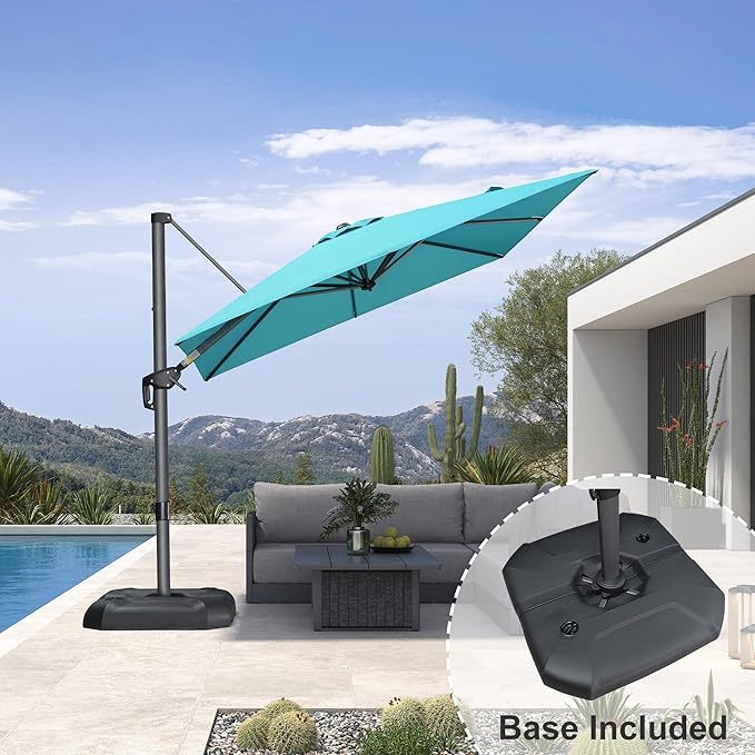 PURPLE LEAF 8 Feet Square Cantilever Umbrella Patio Umbrella - Image 3