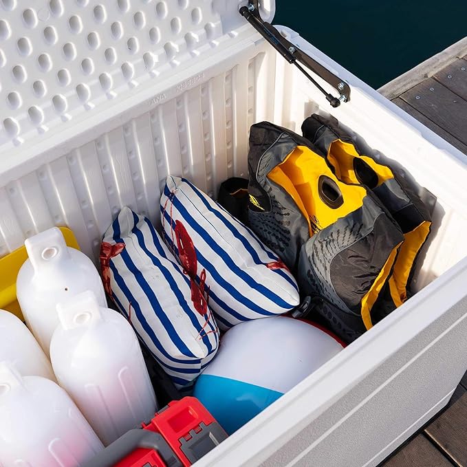 LIFETIME Outdoor Storage Deck Box, 130 Gallon, Arctic White, UV-Protected - Image 5