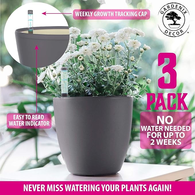 GARDENIX DECOR 7'' Self Watering planters - Image 6