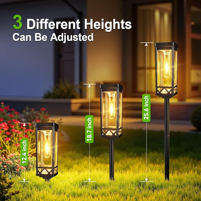 KOOPER Taller Solar Pathway Lights Outdoor, 2 Pack Upgraded Brighter Solar - Image 5
