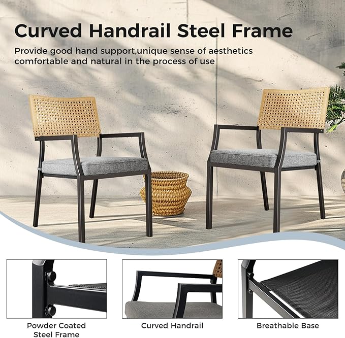 Grand patio Outdoor Dining Chair Set of 4, 4 Pieces Patio Dining Chairs - Image 7