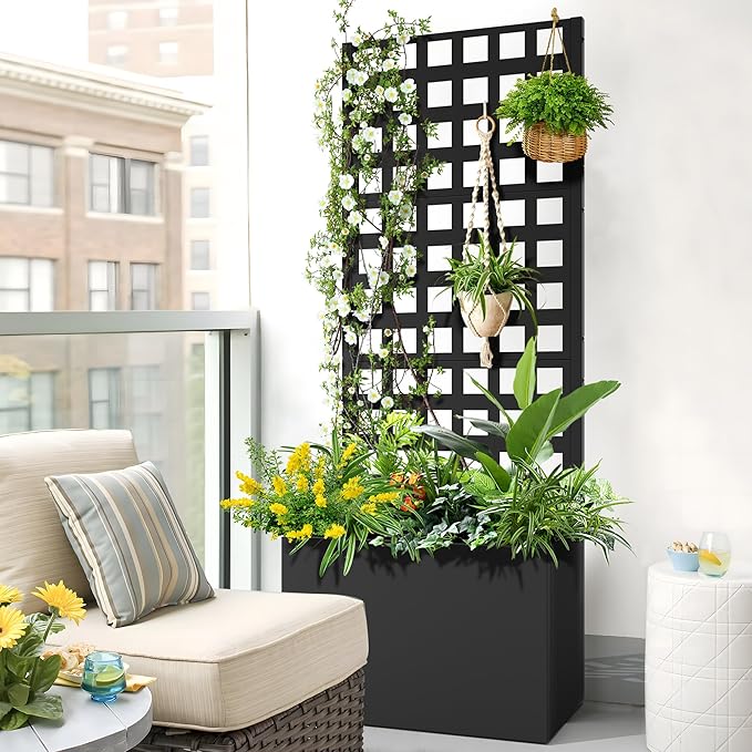 FENCY Metal Planter Box with Trellis, Planter Trellis - Image 7