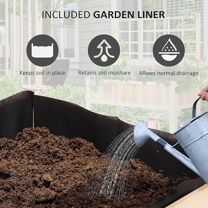Outsunny 47'' Wooden Raised Garden Bed - Image 5