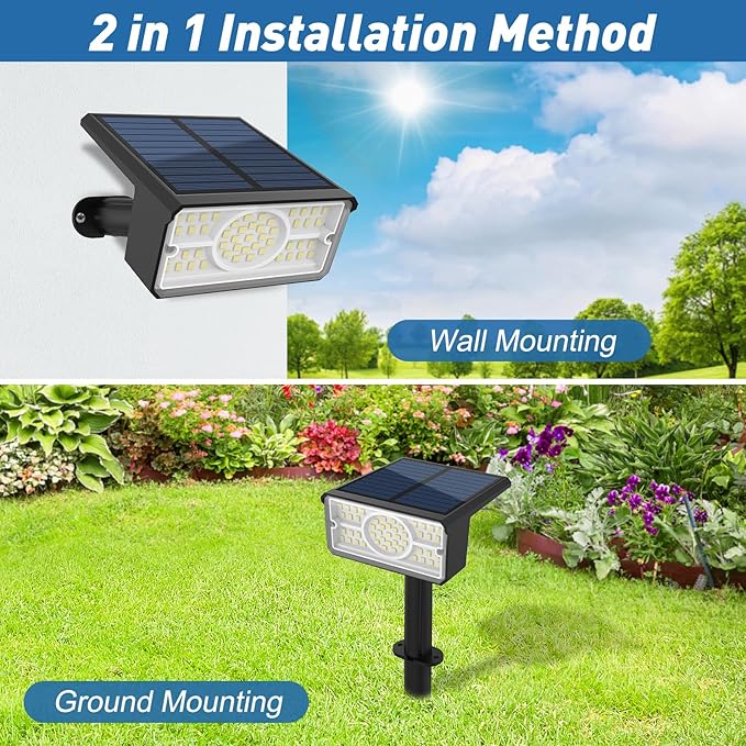 T-SUN Solar Spot Lights Outdoor 4 Pack, 49 LED 2 Lighting Modes, IP65 - Image 5